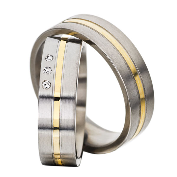 Trauringe Gold in Stahl 60021 Trauringe Gold in Stahl 60021