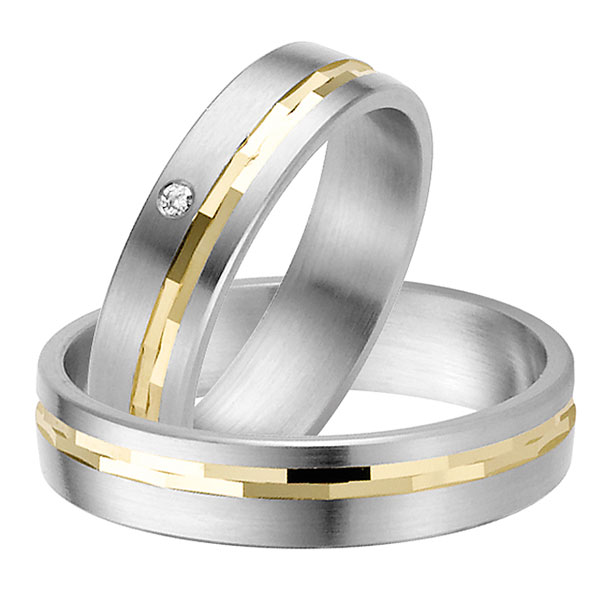 Trauringe Gold in Stahl 60031 Trauringe Gold in Stahl 60031