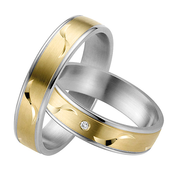 Trauringe Gold in Stahl 60033 Trauringe Gold in Stahl 60033