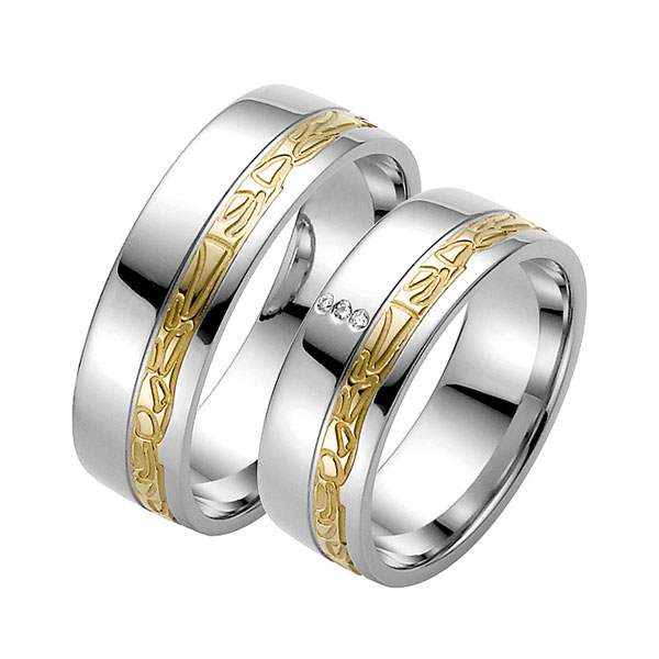 Trauringe Gold in Stahl 60039 Trauringe Gold in Stahl 60039